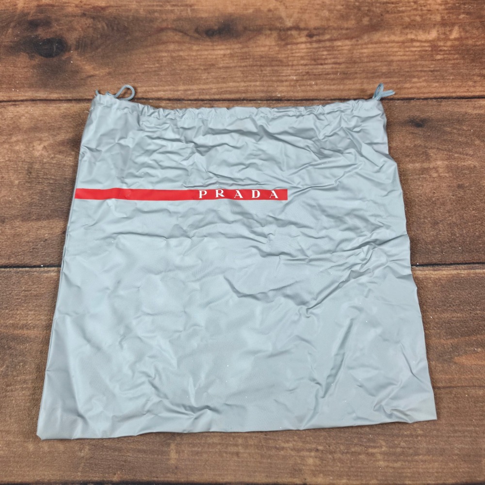 Prada Dust Bag Accessories OS Grey Good Linea Rossa Sport Drawstring Storage
